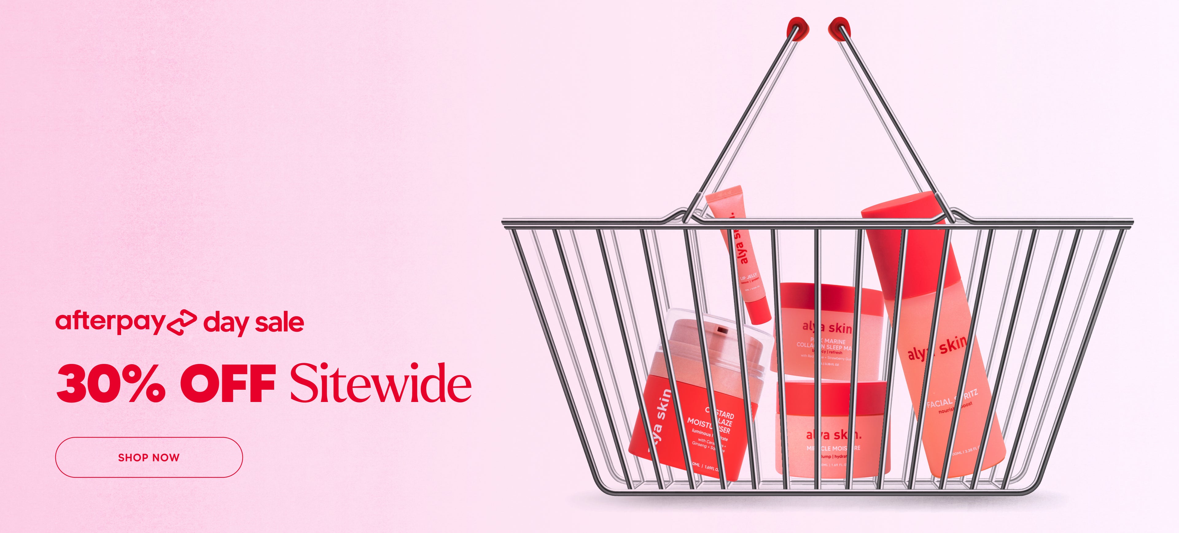 Afterpay Day Sale Asset Image products in shopping basket. 